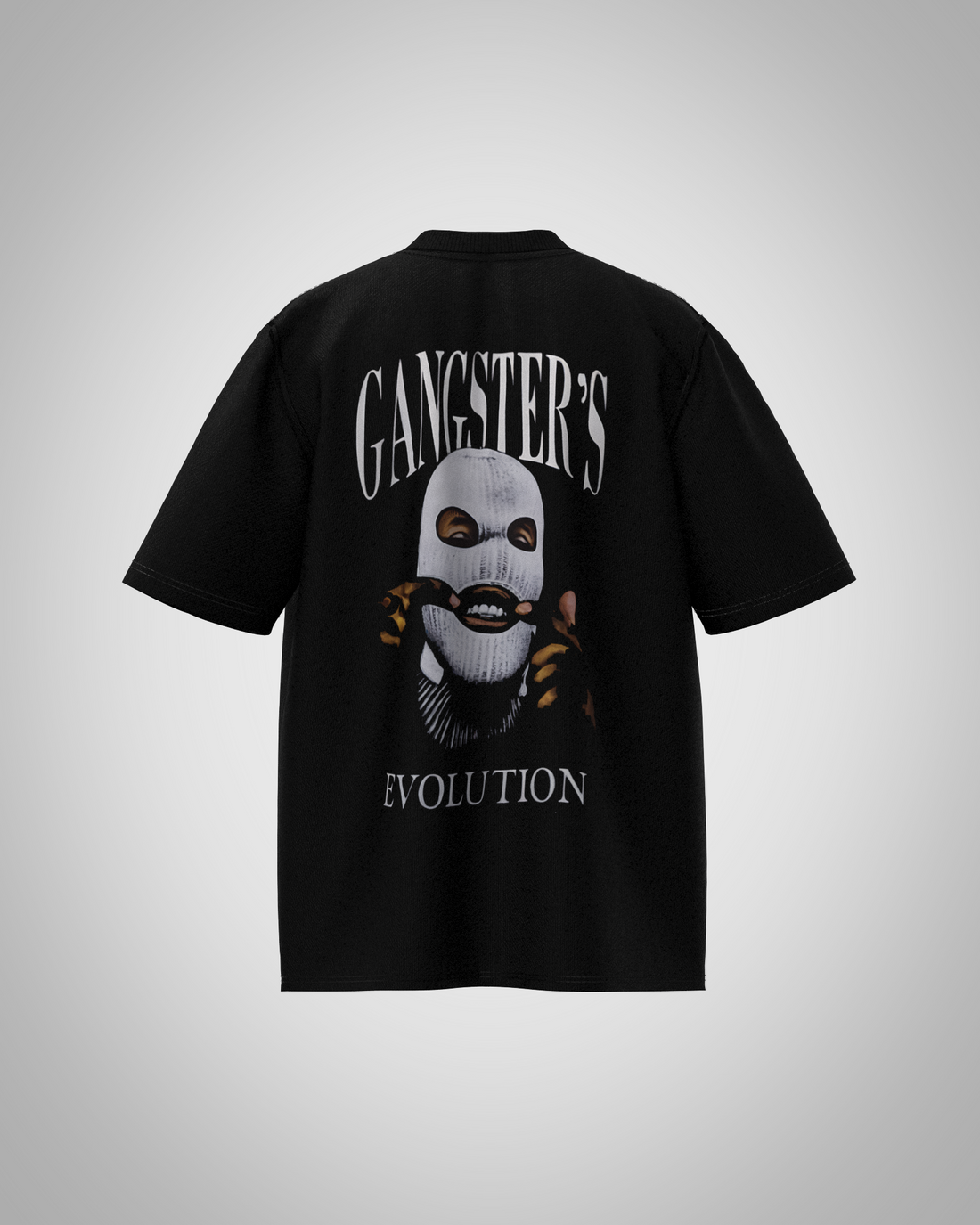 “Gangster’s Evolution” Mask & Snake Graphic T-Shirt – Bold Streetwear Edition