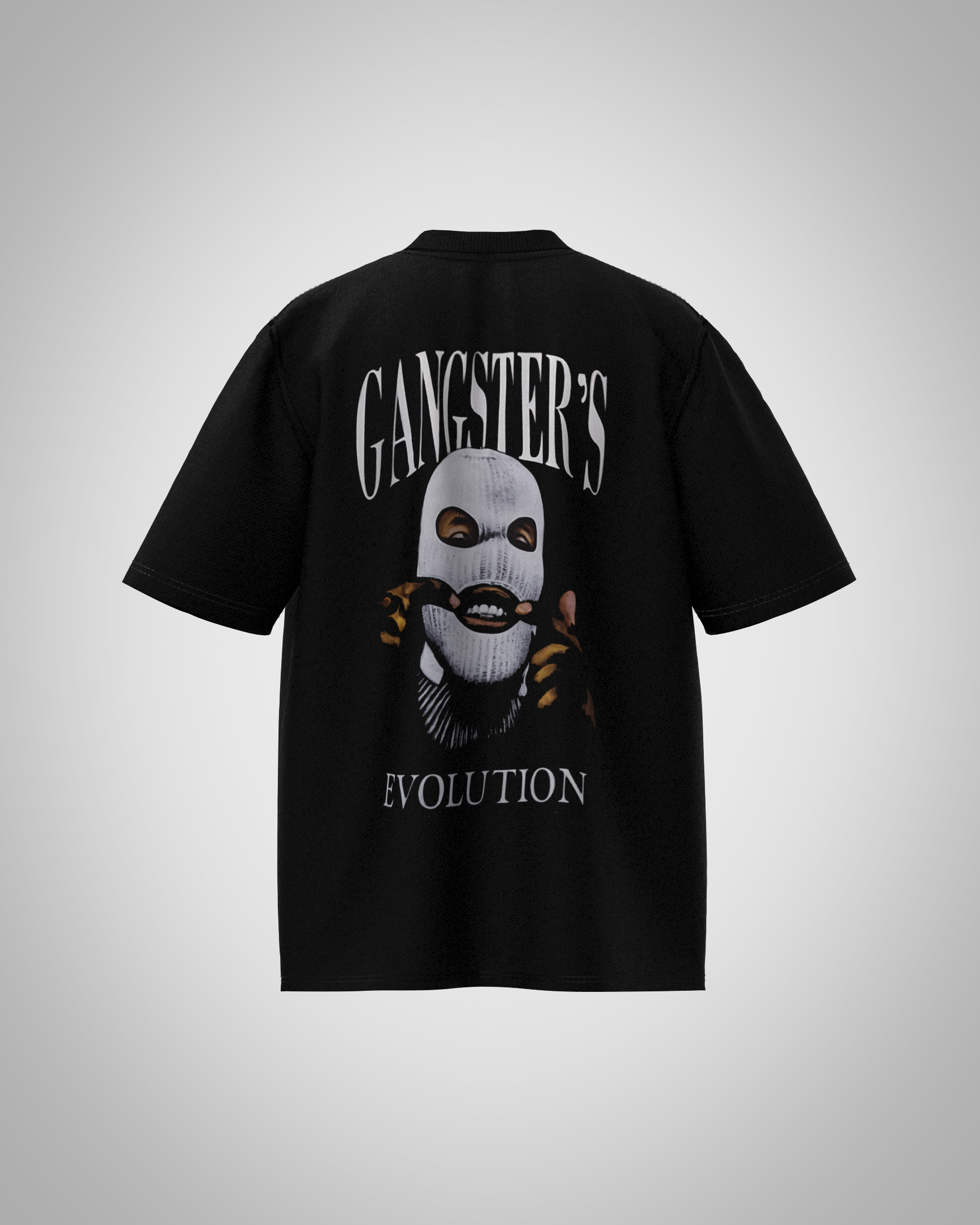 “Gangster’s Evolution” Mask & Snake Graphic T-Shirt – Bold Streetwear Edition