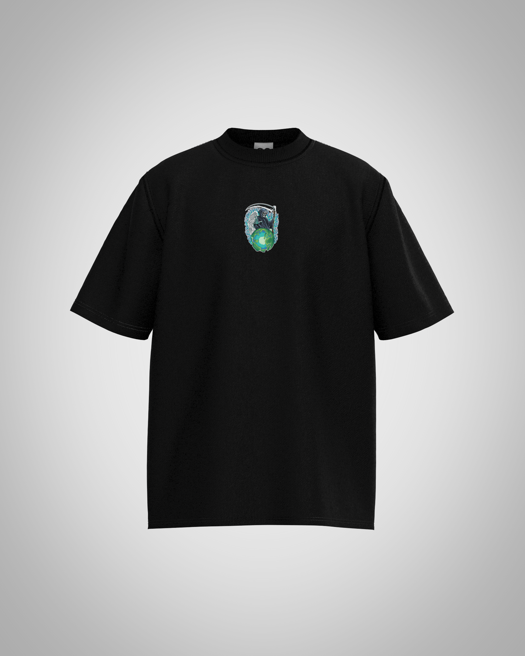 “Controller of the Universe” Grim Reaper Graphic T-Shirt – Dark Cosmic Edition