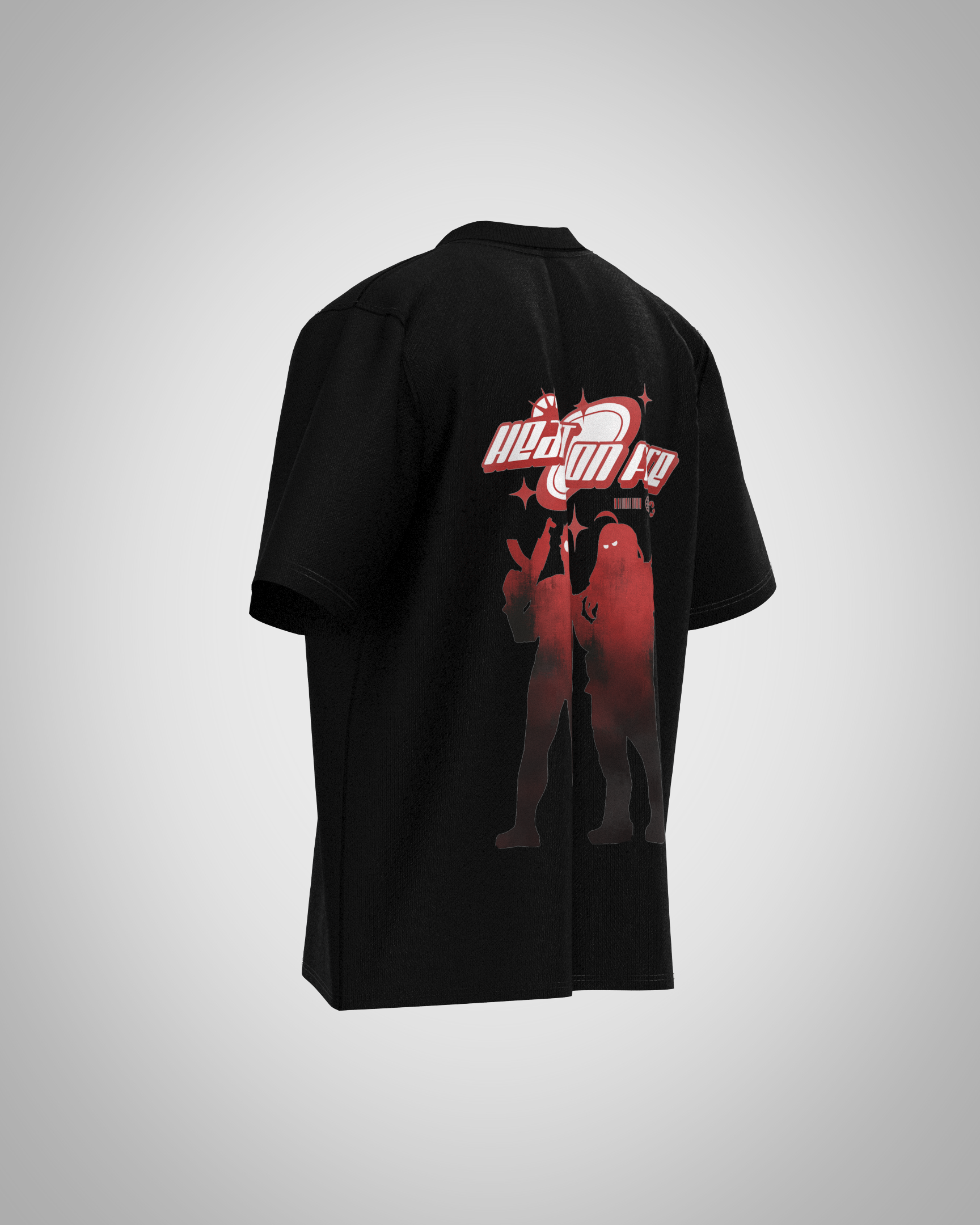“Heart On Fire” Futuristic Graphic T-Shirt – Cosmic Streetwear Edition
