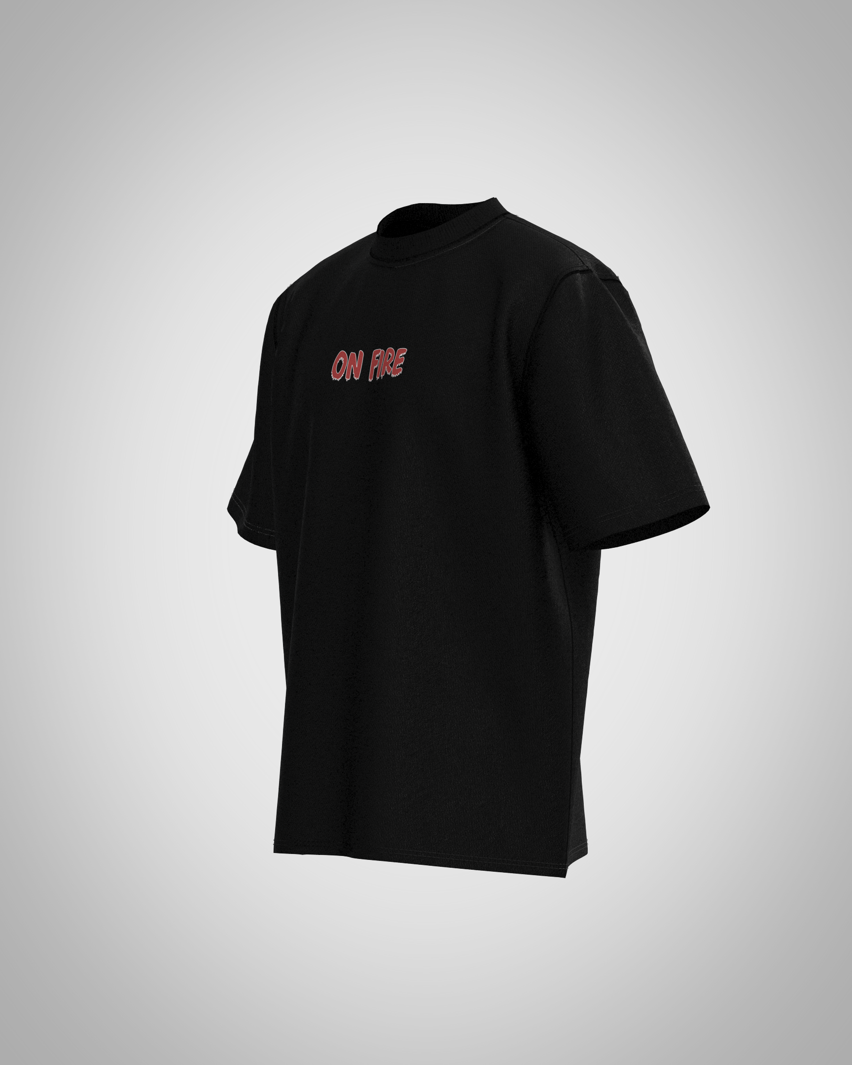 “Heart On Fire” Futuristic Graphic T-Shirt – Cosmic Streetwear Edition
