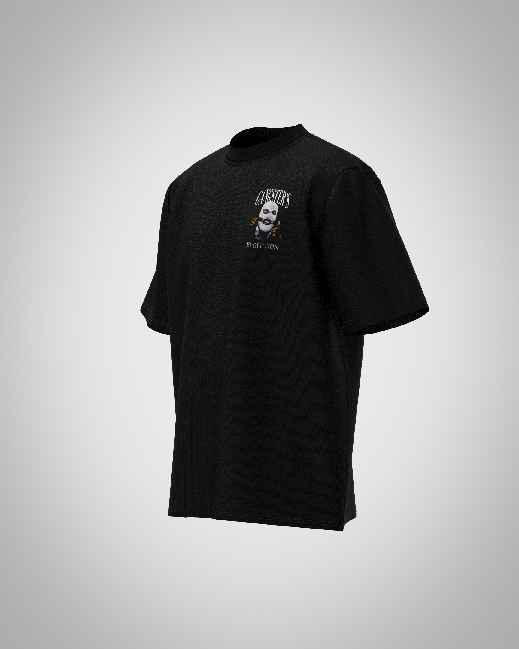 “Gangster’s Evolution” Mask & Snake Graphic T-Shirt – Bold Streetwear Edition