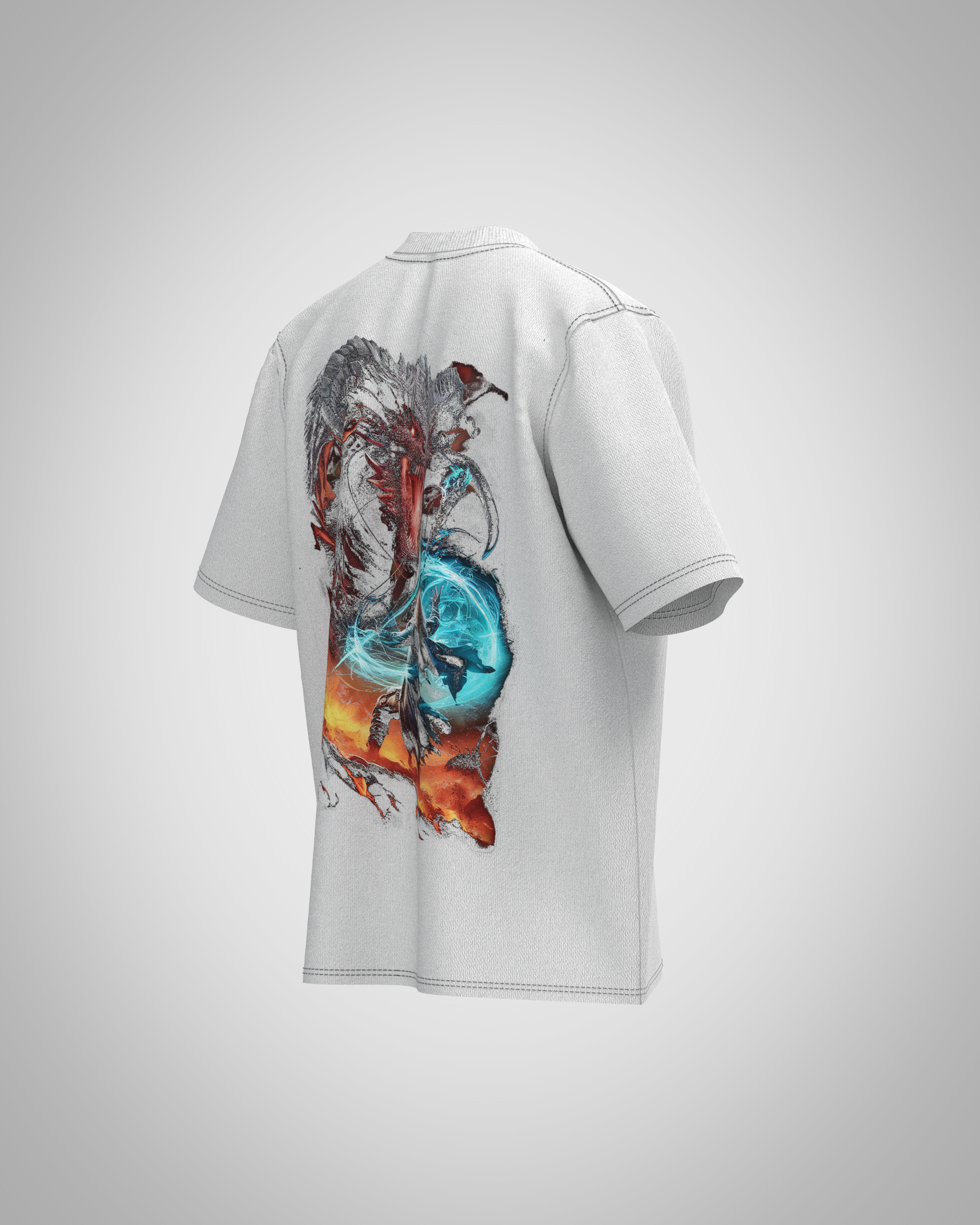 “Dragon” Drip Typography T-Shirt – Artistic Streetwear Edition