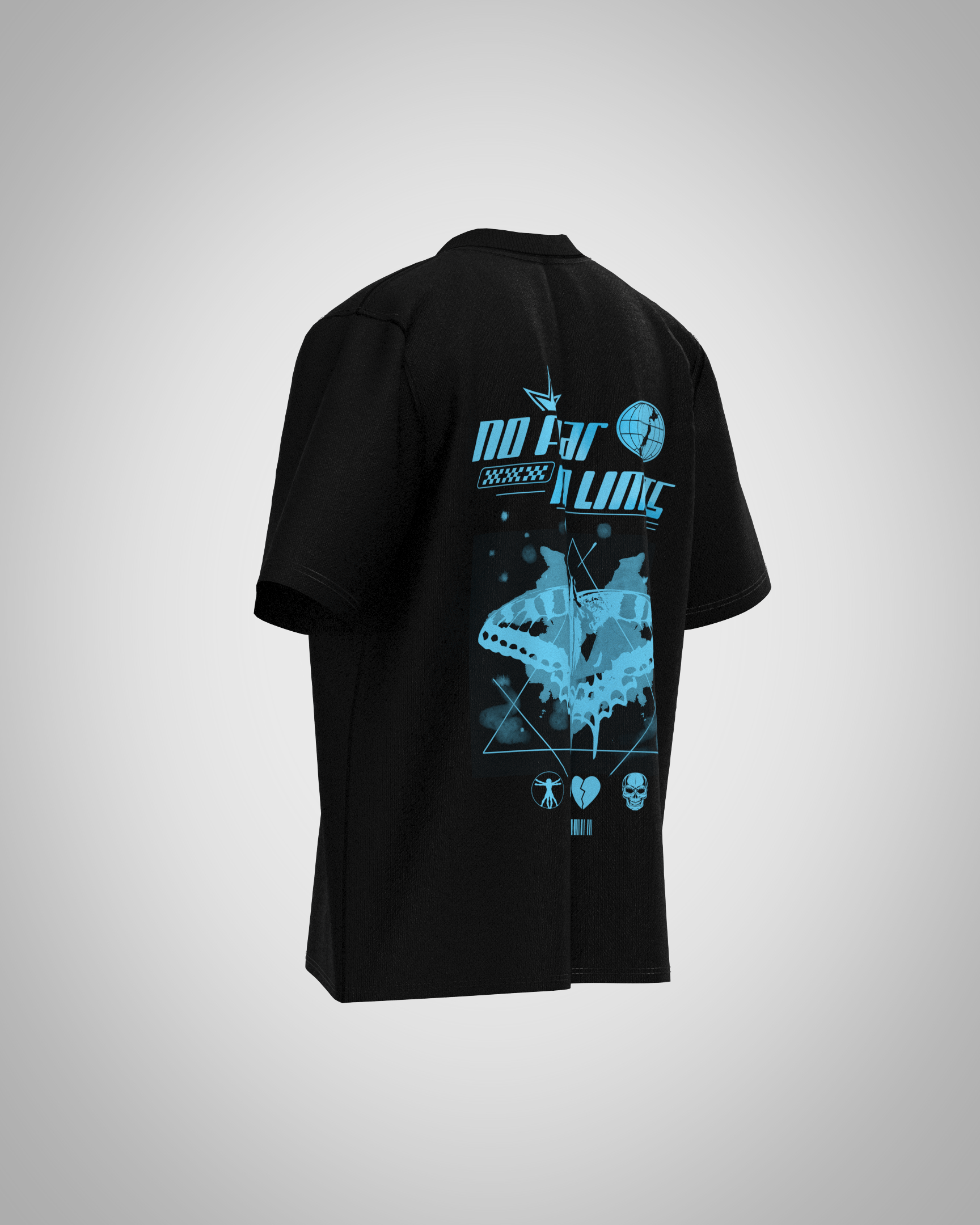“No Fear No Limits” Cyberpunk Graphic T-Shirt – Futuristic Streetwear Edition