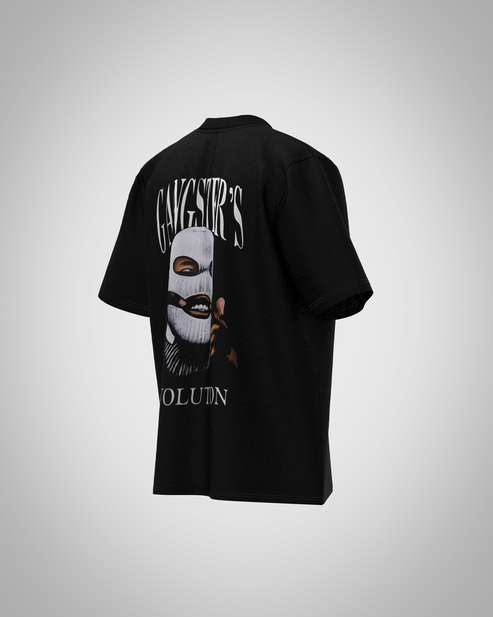 “Gangster’s Evolution” Mask & Snake Graphic T-Shirt – Bold Streetwear Edition