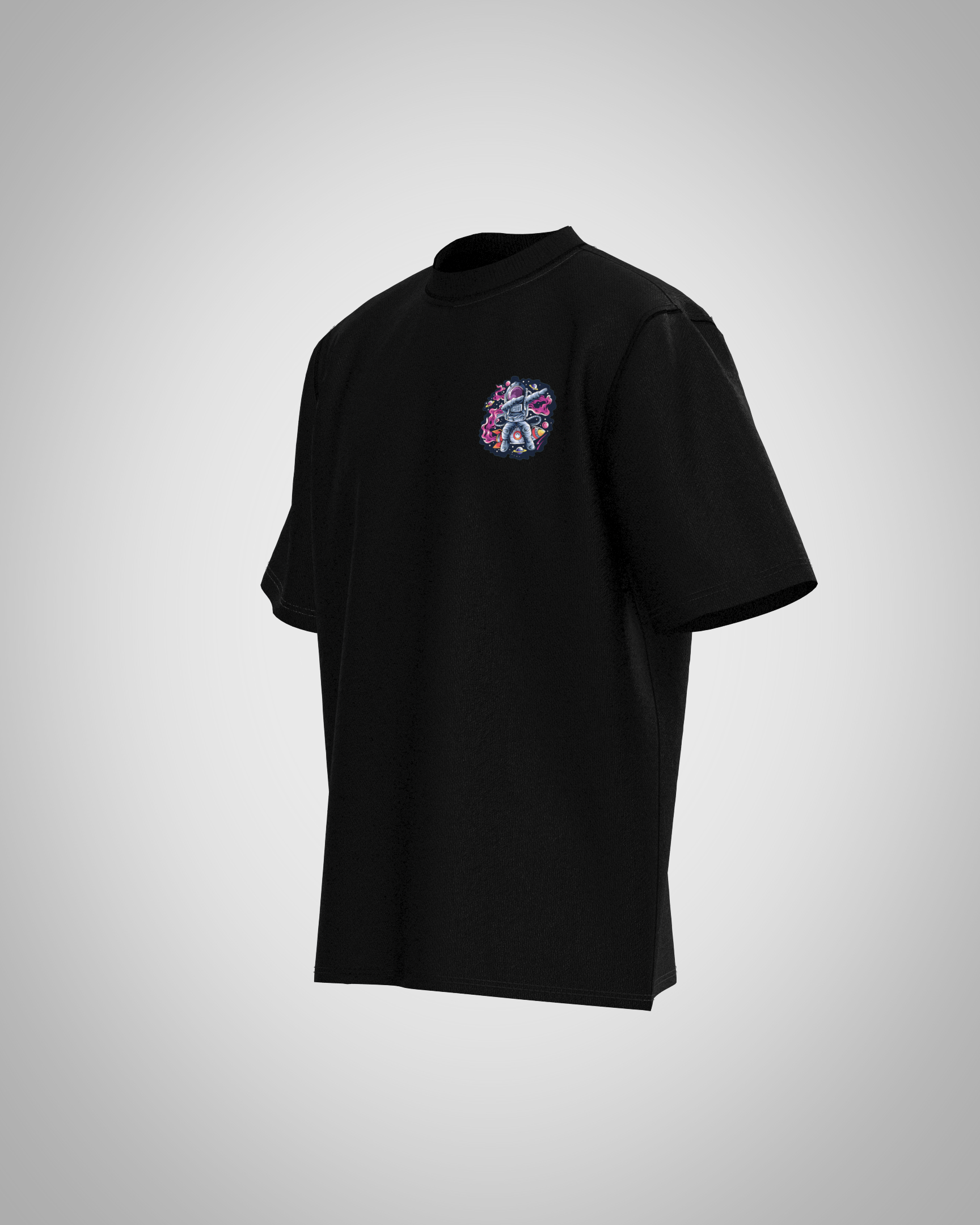“Astro Rock” Astronaut Drum Graphic T-Shirt – Cosmic Music Edition