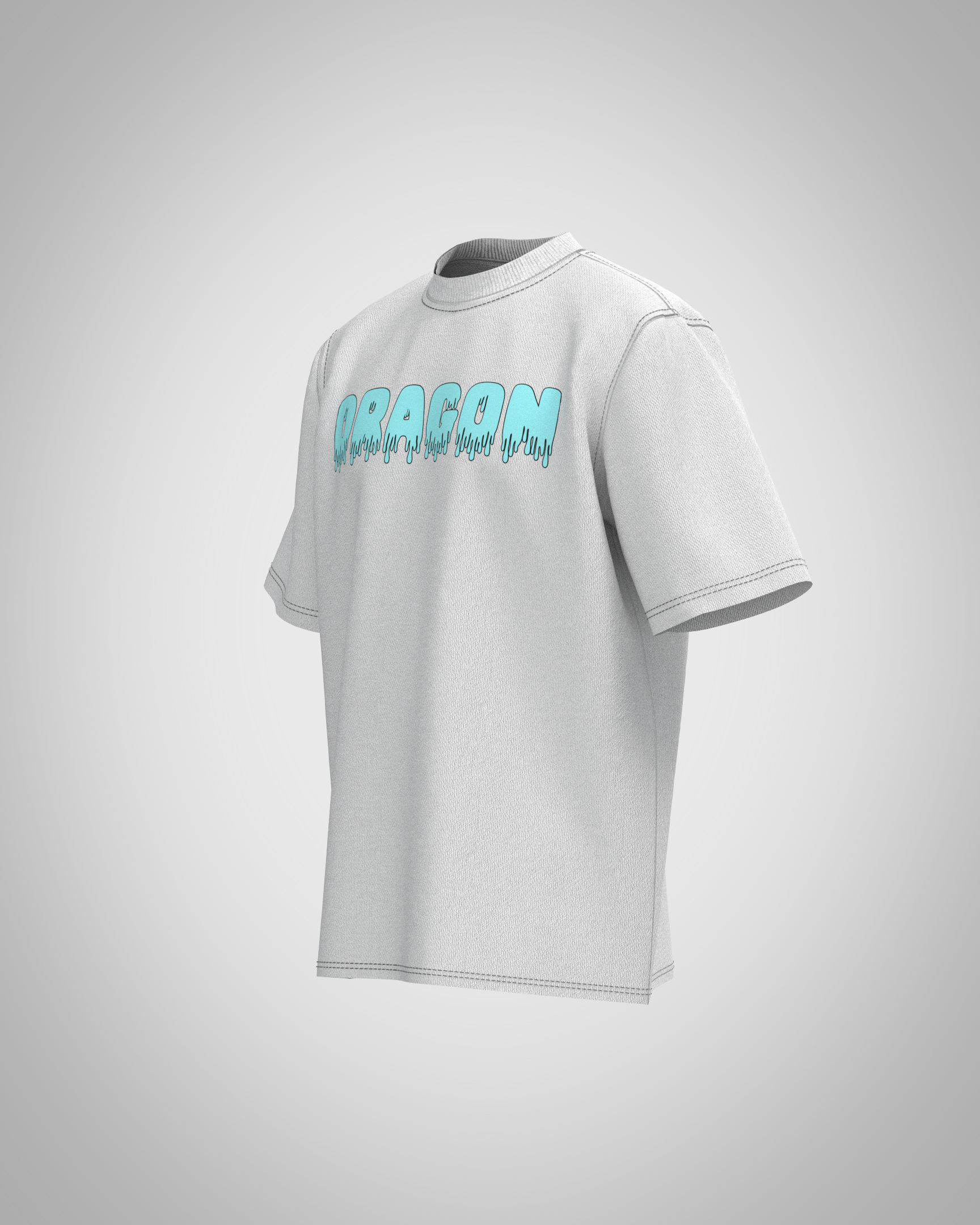 “Dragon” Drip Typography T-Shirt – Artistic Streetwear Edition
