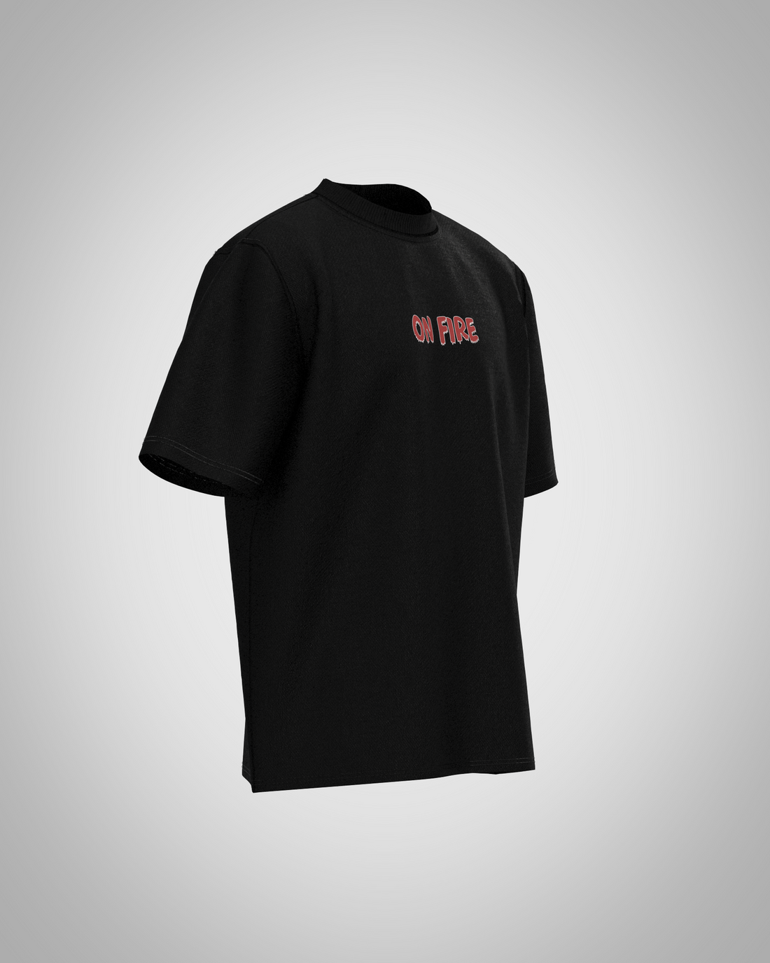 “Heart On Fire” Futuristic Graphic T-Shirt – Cosmic Streetwear Edition